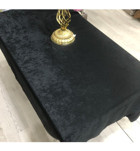 Ladantela Kadife Dokulu Polyester 150x200 cm Dertsiz Dikdörtgen Masa Örtüsü Siyah