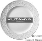 Kütahya Porselen Hanımeli HN24Y200 24 Parça 6 Kişilik Porselen Yuvarlak Yemek Takımı