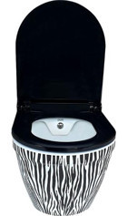 Pure Zebra WH-794 50 cm Seramik Kanallı Arkadan Çıkışlı Asma Klozet Beyaz