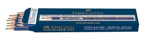 Faber-Castell 1221 12'li Köşeli Siyah 4B Kurşun Kalem Seti