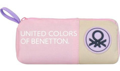 United Colors Of Benetton Çok Renkli Düz Bez Tek Gözlü Logolu Üçgen Cüzdan Kalemlik