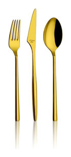 Aryıldız Trendy Parlak 84 Parça 12 Kişilik Çatal Kaşık Bıçak Takımı Gold