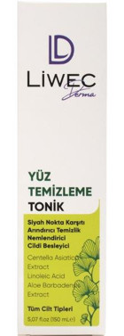 Liwec Derma Tüm Cilt Tipleri İçin Siyah Nokta Karşıtı Yüz Temizleme Tonik 150 ml