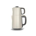 Karaca Tea Break Otomatik Çelik Demlikli 1650 W Çelik Gövdeli Beyaz Retro Çay Makinesi