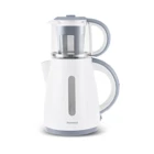 Homend Royaltea 1755H Otomatik Cam Demlikli 1500 W Plastik Gövdeli Beyaz Retro Çay Makinesi