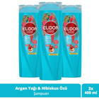 Elidor Bakım Yapan Tüm Saçlar İçin Sülfatsız Keratinli Argan Yağı - Hibiskus Parabensiz Şampuan 3x400 ml