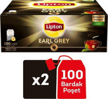 Lipton Earl Grey Bardak Poşet Çay 2x100 Adet