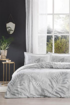 Özdilek Frunze Ranforce Ranforce 4 Mevsim 200 x 220 cm Desenli Çarşaflı Çift Kişilik Nevresim Takımı Gri