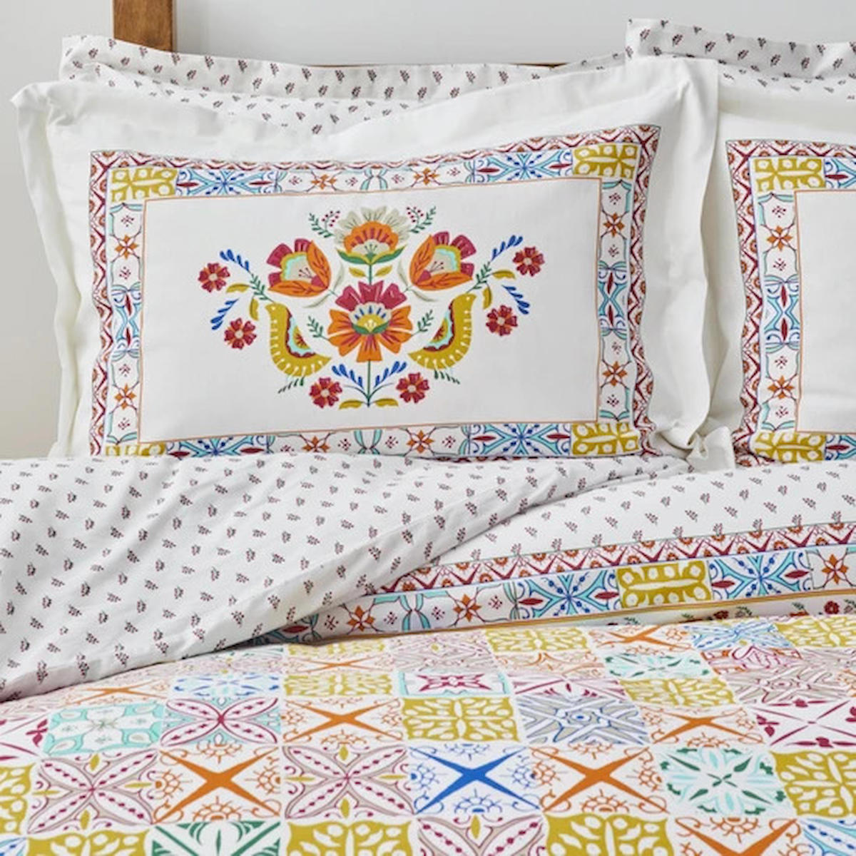 Karaca Home Lumina Pamuklu 4 Mevsim 200 x 220 cm Desenli Çarşaflı Çift Kişilik Nevresim Takımı Sarı