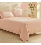 Karaca Home Fierra Pamuklu 4 Mevsim 200 x 220 cm Düz Çarşaflı Çift Kişilik Nevresim Takımı Pudra
