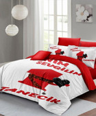 Monohome Bitanecik Sevgilim Pamuk-Saten 4 Mevsim 200 x 220 cm 3D Desenli Çarşaflı Çift Kişilik Nevresim Takımı Beyaz-Kırmızı