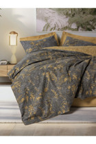 Cotton Box Dual Pamuk 160x220 cm Çarşaflı Tek Kişilik Nevresim Takımı Hardal