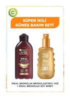 Garnier Ambre Solaire İdeal Bronzluk Bronzlaştırıcı Yağ 200 ml + Garnier Ambre Solaire İdeal Bronzluk Süt Sprey 100 ml