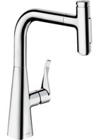 Hansgrohe Metris Select M71 73822000 Spiralli Çift Girişli Çevirmeli Eviye Bataryası Krom