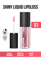 New Well Shiny 01 Parlak Likit Fırçalı Ruj