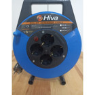 Hiva 3500 W Kalın Topraklı 4'lü 10 m Makaralı Uzatma Kablosu Mavi
