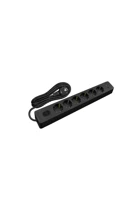 Seldur MS70 Topraklı Anahtarlı 6'lı 2 m USB Grup Priz Siyah