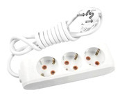 Asel HRD-010860 3500 W Kalın Topraklı 3'lü 1 m Uzatma Kablosu Beyaz