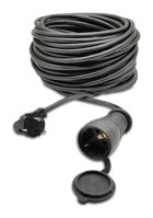 Topart 01569 3500 W Kalın Topraklı 1'li 20 m Uzatma Kablosu Siyah