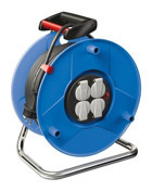 Brennenstuhl Cable Reel 3300 W Kalın Topraklı Anahtarlı 4'lü 50 m Makaralı Uzatma Kablosu Siyah-Mavi
