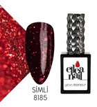 Ellea Nail 8185 Bordo Kalıcı Simli Oje