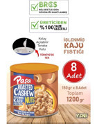 Paşa Kuruyemiş Kavrulmuş Tuzlu Kaju 8x150 gr