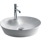 Lena E-4044 Dekoratif Tekli 48.5 cm Porselen Tezgah Üstü Yuvarlak Lavabo Beyaz