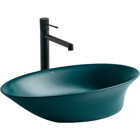 Turkuaz Seramik EH-4610MY Dekoratif Tekli 55 cm Porselen Tezgah Üstü Oval Lavabo Mat Yeşil