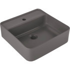 Kale Smartedge Dekoratif Tekli 45 cm Seramik Tezgah Üstü Kare Lavabo Mat Antrasit