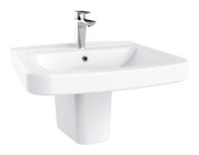 Creavit LR060 Lara Klasik Tekli 60 cm Seramik Tezgah Üstü Ayaklı Dikdörtgen Lavabo Beyaz