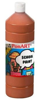 Ponart School Paint Açık Kahverengi 1 lt Guaj Boya