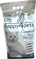 Happy4pets Bebek Pudralı Topaklanan İnce Taneli Bentonit Kedi Kumu 10 lt