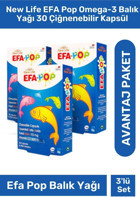 New Life Efa Pop Omega 3 Balık Yağı Kapsül 3x30 Adet