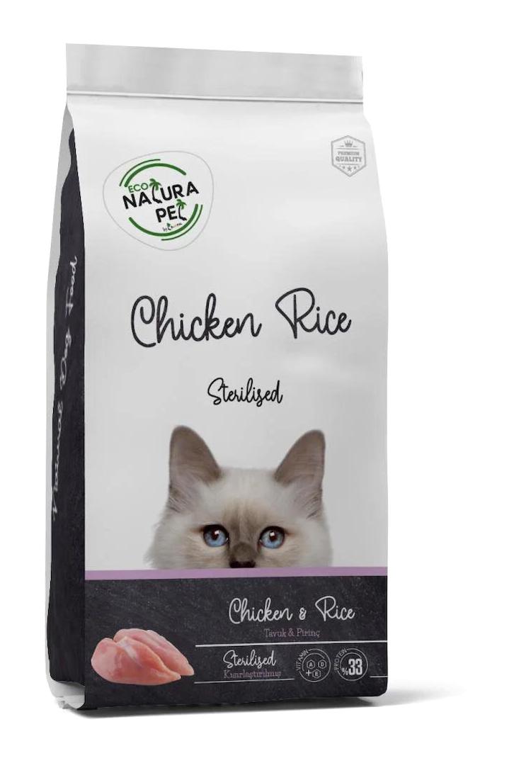 Natura Pet Pirinçli-Tavuklu Kısırlaştırılmış Yetişkin Kuru Kedi Maması 1.5 kg