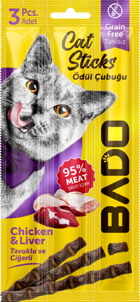 Bado Sticks Ciğerli-Tavuklu Yetişkin Kedi Ödül Maması 15 gr