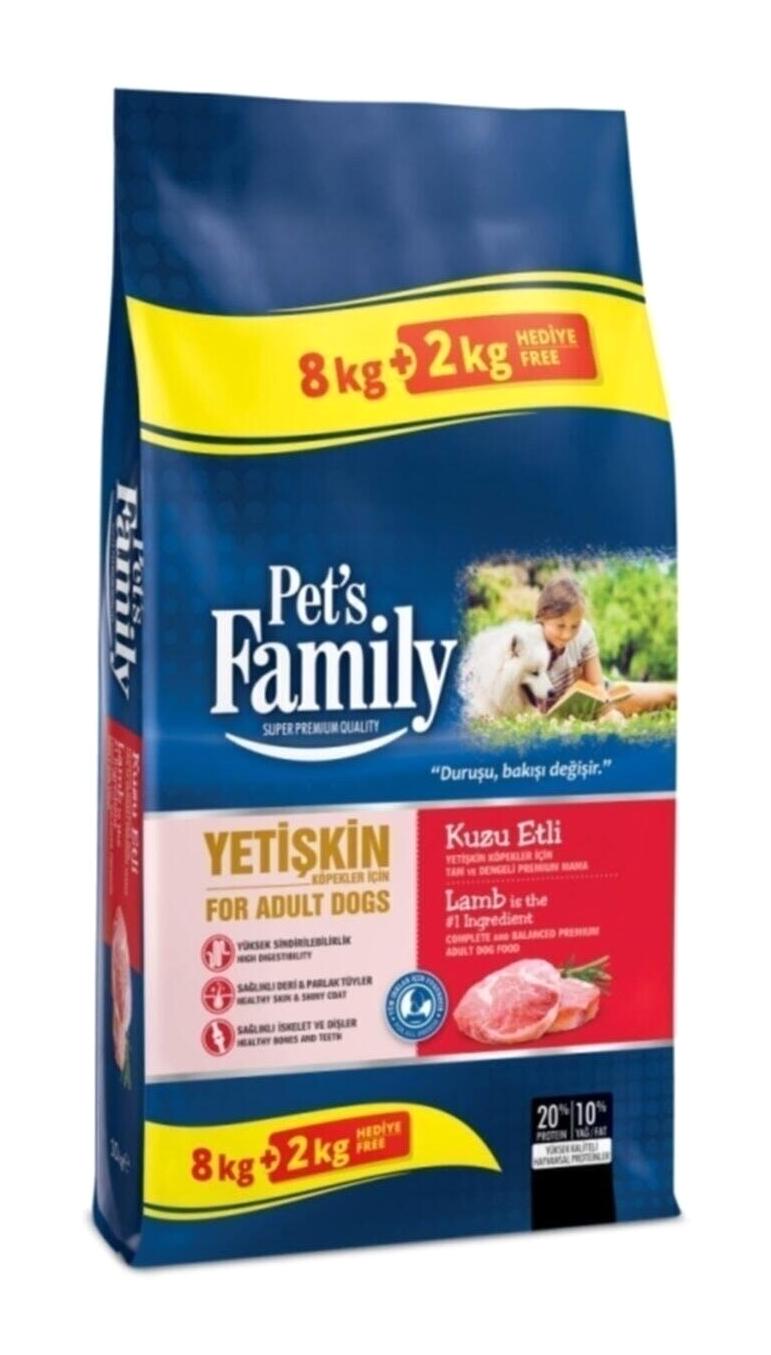 Pet's Family Premium Kuzu Etli Tüm Irklar Yetişkin Kuru Köpek Maması 2x10 kg