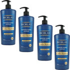 Bioblas Professional Kepek Karşıtı Düz Saçlar İçin Sülfatsız Keratin Çinko-Kafein Parabensiz Şampuan 4x900 ml