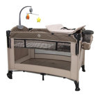 Babyhope BBH-1080 Metal 25 kg Kapasiteli Ayarlanabilir Taşınabilir Katlanabilir Ara Katlı 70x110 cm Sallanan Anne Yanı Park Yatak Kahverengi