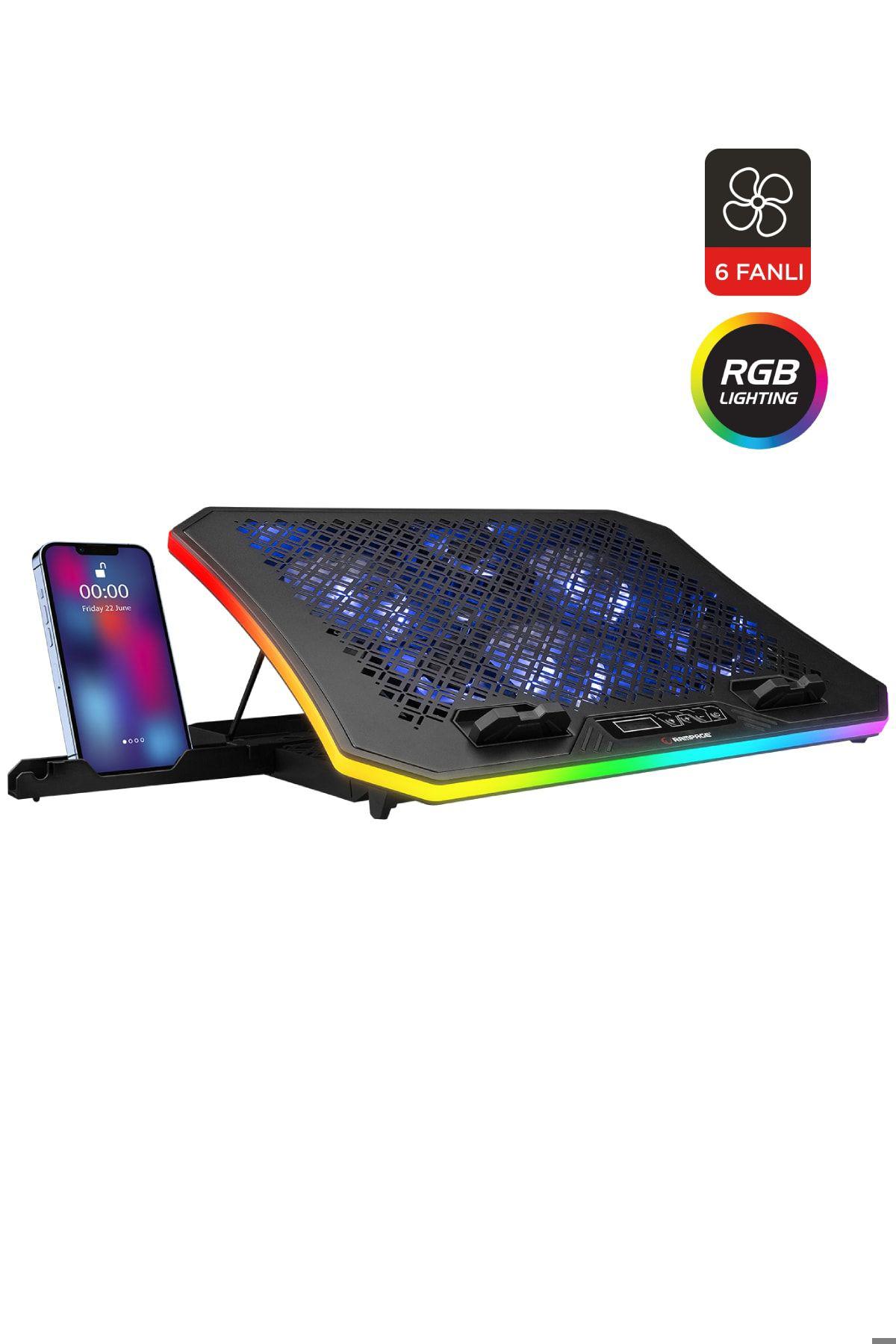 Rampage AD-RC34 6 Fanlı Metal 19 inç Laptop Soğutucu