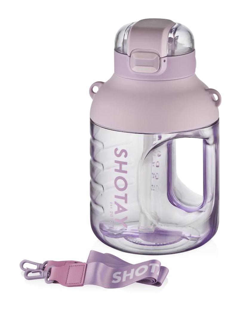 Shotay Chubby Pipetli Mor Plastik Okul Çocuk Matara 1.6 lt