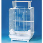 Qh Pet Cage Çatılı Ayaklı Dikdörtgen Pirinç Papağan Kafesi Beyaz