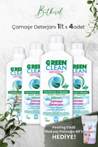 U Green Clean Sensitive Renkli ve Beyazlar İçin 20 Yıkama Sıvı Deterjan 4x1 lt