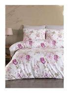 Jolly Home Lina Pamuk 4 Mevsim 200x220 cm Çarşaflı Çift Kişilik Nevresim Takımı Mürdüm