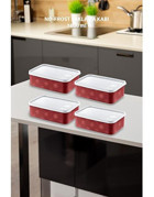 Smartware Dikdörtgen Plastik Saklama Kabı 4x1.6 lt Kırmızı