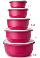 Tupperware Karıştırma ve Saklama Yuvarlak Plastik Saklama Kabı 5x1 lt-2 lt-3.5 lt-6 lt-9.5 lt