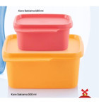 Tupperware Buzdolabı Dikdörtgen Plastik Saklama Kabı 2x160 ml-500 ml