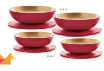 Tupperware Set Yuvarlak Plastik Saklama Kabı 4x2x1.5 lt-2x3.5 lt