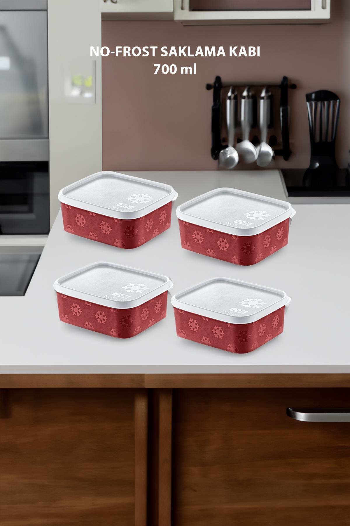 Smartware Carmen Kare Plastik Saklama Kabı 4x700 ml