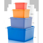Tupperware Set Dikdörtgen Plastik Saklama Kabı 4x160 ml-500 ml-1.5 lt-2 lt