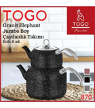Togo Elephant Granit Çaydanlık Siyah